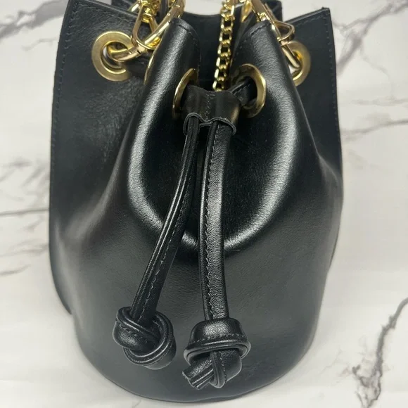 NWOT House of Harlow 1960 Black Mini Bag with Gold Accents - Picture 3 of 15